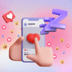 Ένα χέρι που πατάει emojis σε μια οθόνη κινητού.