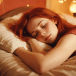 Μία έφηβη κοπέλα κοιμάται στο υπνοδωμάτιό της. Ένα ρολόι είναι δίπλα στο κομοδίνο της.